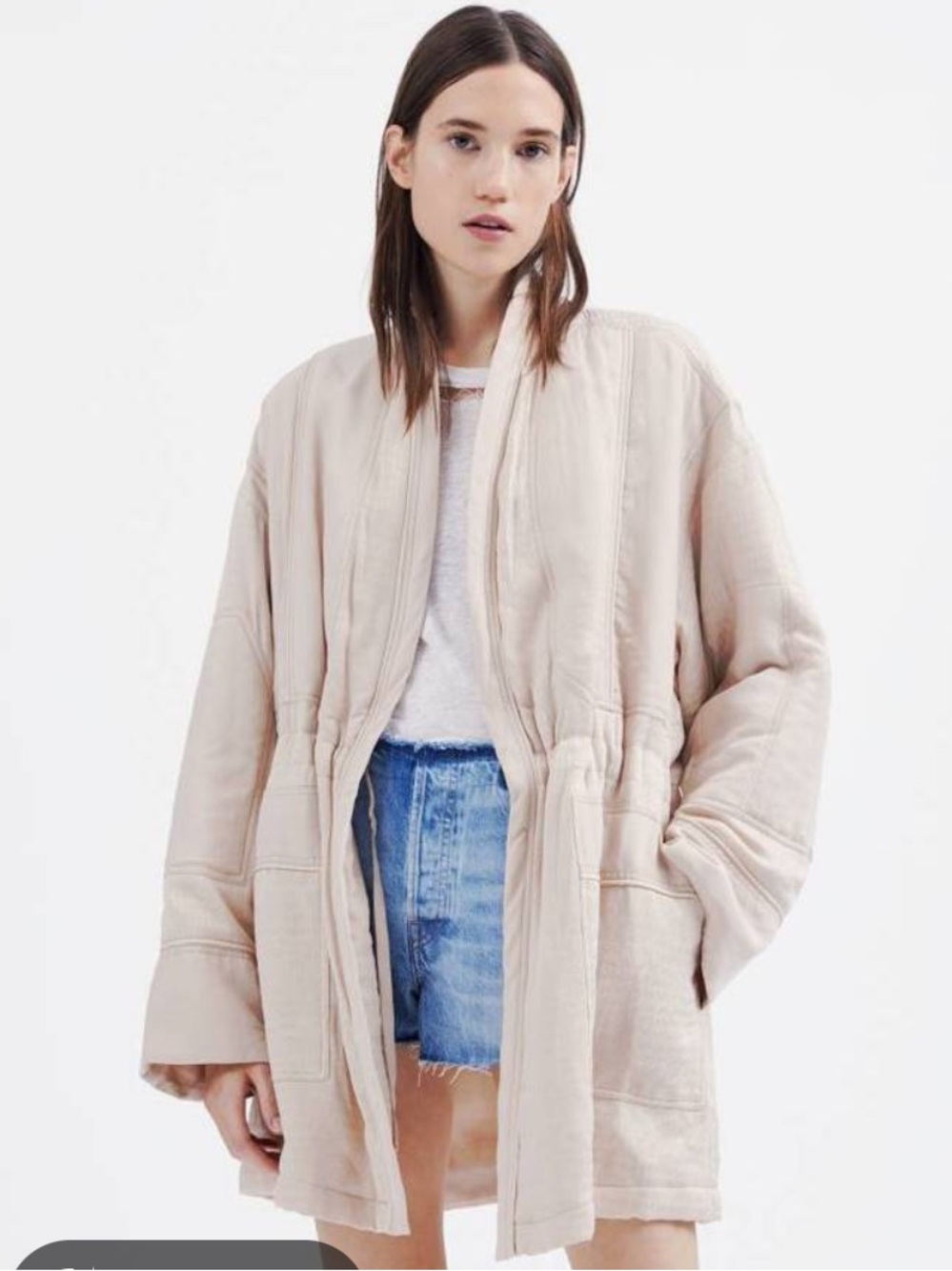 IRO Blush Pink Quilted Open-Front Jacket